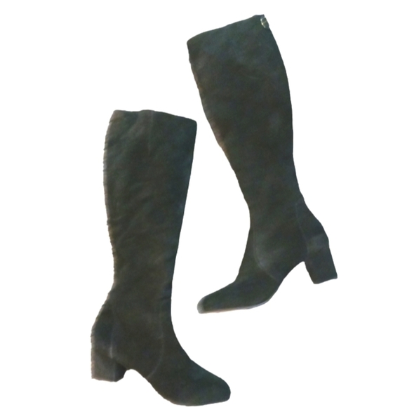 Steve Madden Shoes - Steve Madden Tall Black Suede Block Heel Boots Haydun size 9.5 Knee High Boots